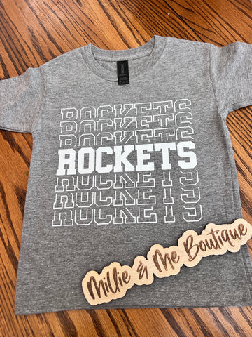 Rockets Stacked Black or White ink