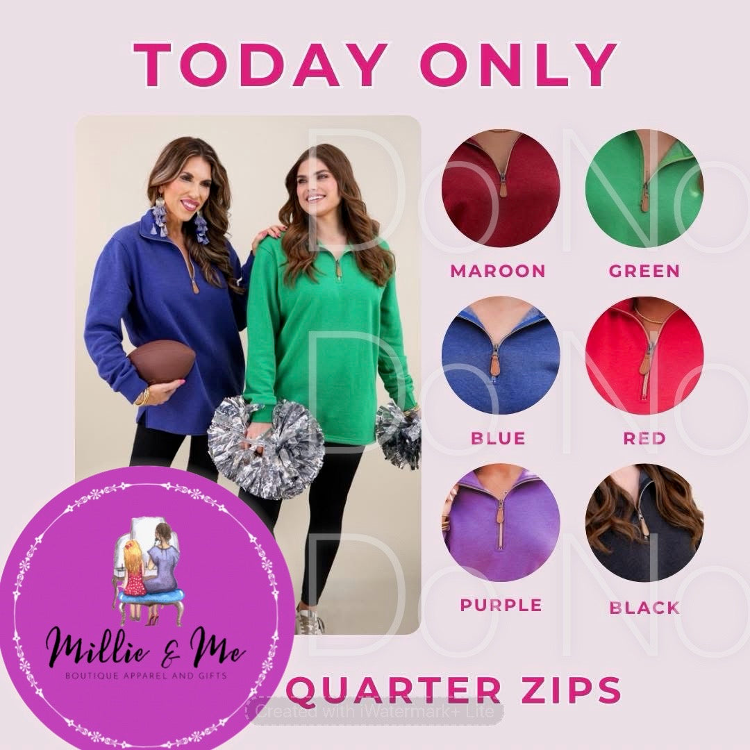 Quarter zip Ready to Ship
