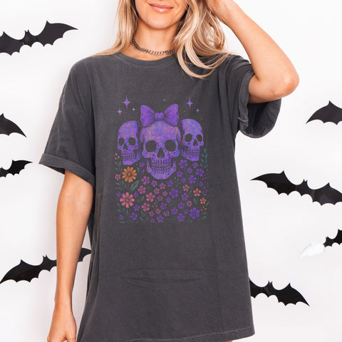 Purple skeleton heads