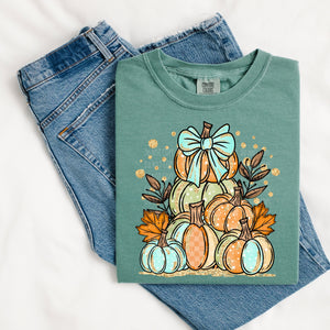 Stacked pumpkins