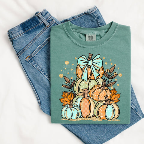 Stacked pumpkins