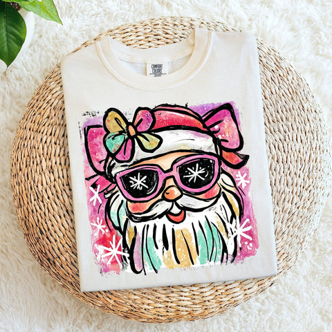 Watercolor Funky Santa