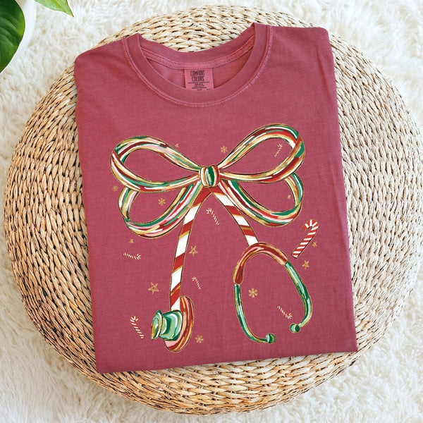 Christmas Stethoscope Bow