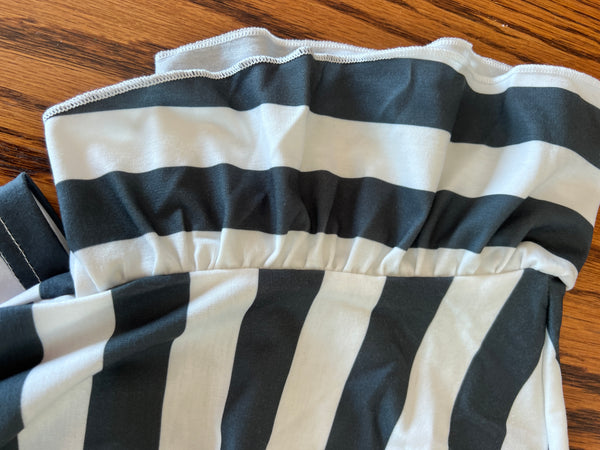 Striped ruffle sleeve