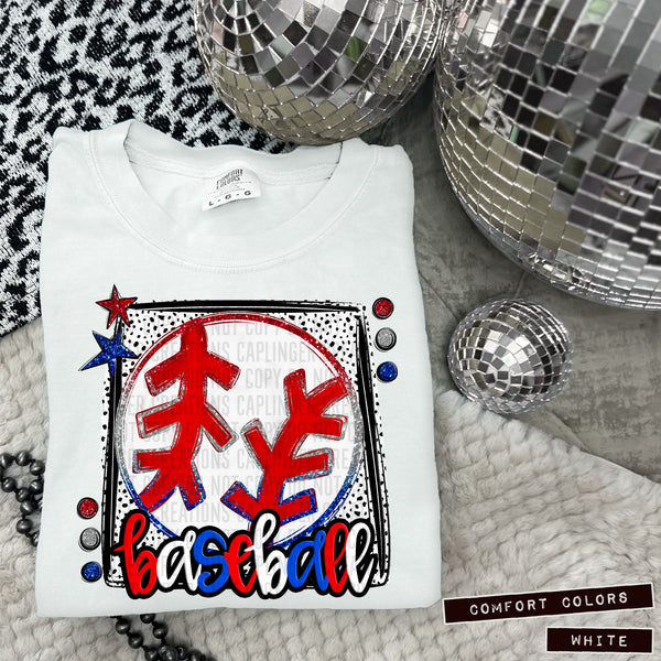 Preppy Baseball/Softball RWB shirts