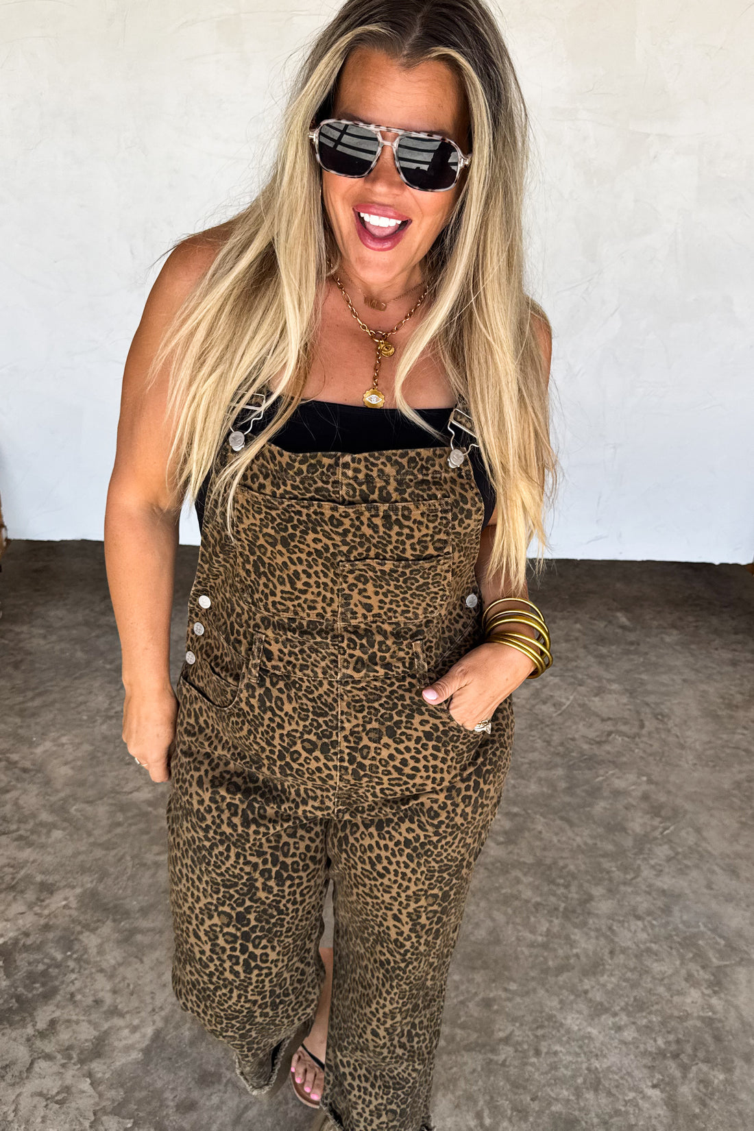 Cheetah Print Overalls