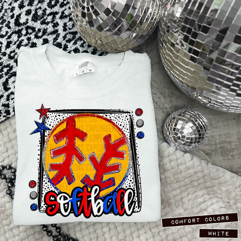Preppy Baseball/Softball RWB shirts