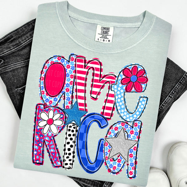 America with flowers