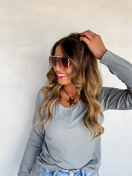 Fall Snap Henley. PREORDER ETA END OF SEPTEMBER