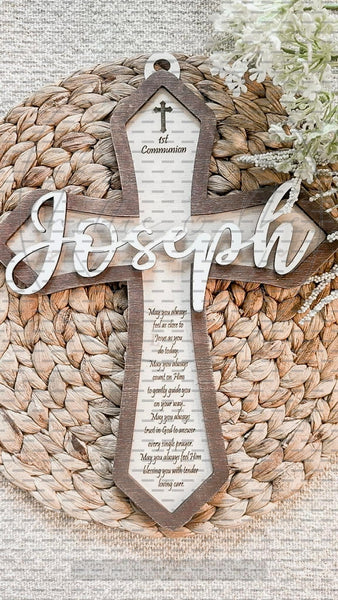 Customized Wood Cross for Baptism, Confirmation or 1st Communion