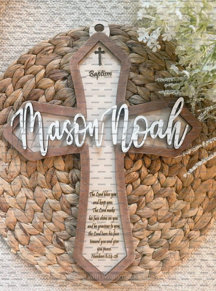 Customized Wood Cross for Baptism, Confirmation or 1st Communion