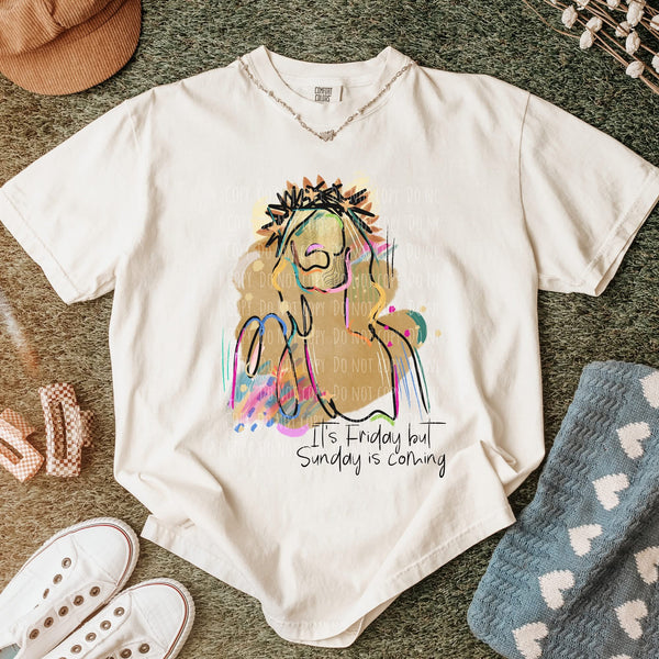 Pastel Watercolor Cross or Sunday is Coming shirt or sweatshirt