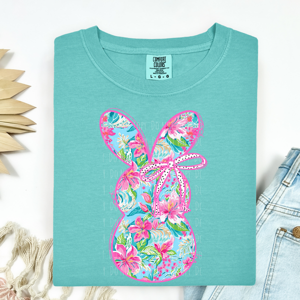 Watercolor Floral Bunny