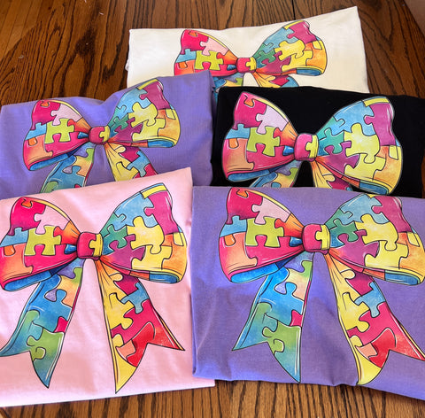Autism Awareness Bow shirt