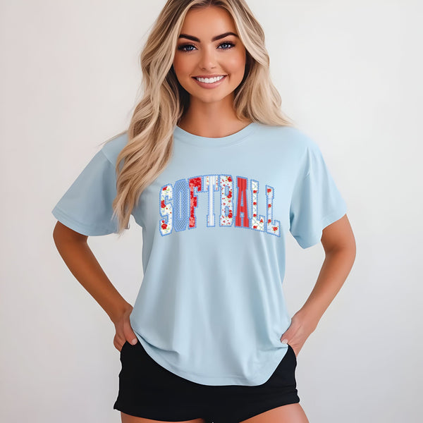 Softball Blue floral