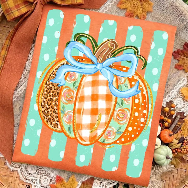 Striped Preppy Fall Pumpkin