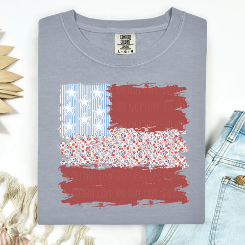 Brushstroke Floral Flag