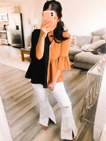 Ready to Ship Sarah Fall Colorblock top