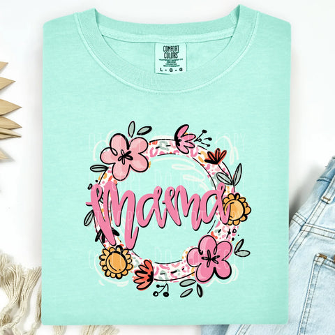 Mama Floral Leopard Circle