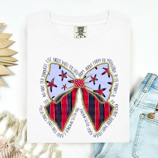 God Bless America bow words