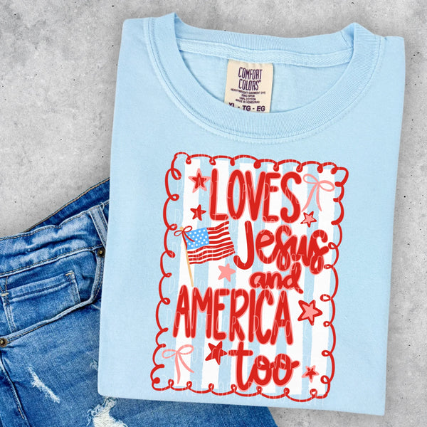 Loves Jesus stripes and squiggles