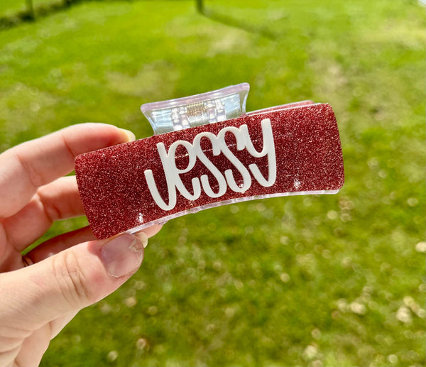 Custom Mascot/Name Hair clips. Preorder. ETA end of February