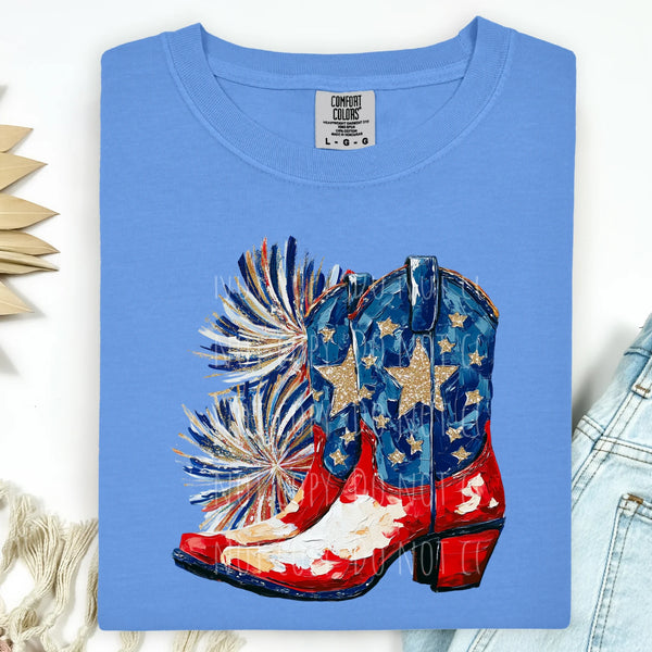 Painted Patriotic Boots