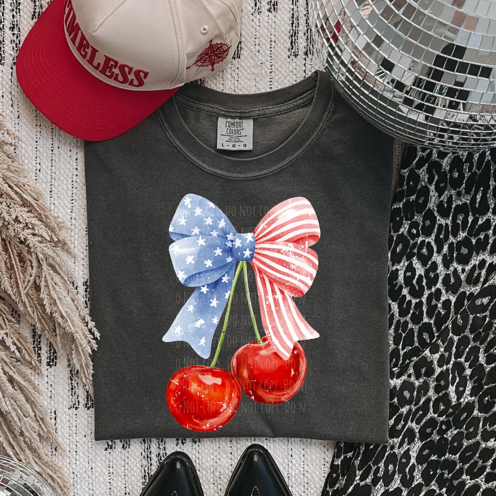 Flag Bow with Cherries