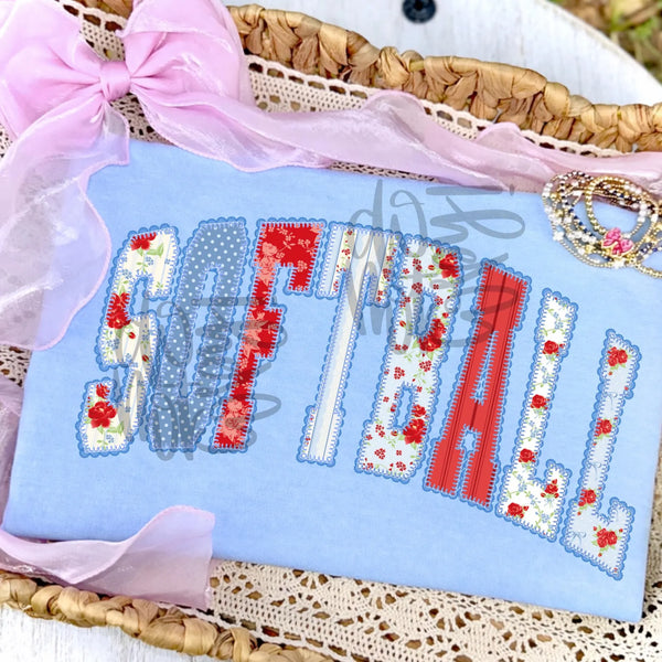 Softball Blue floral
