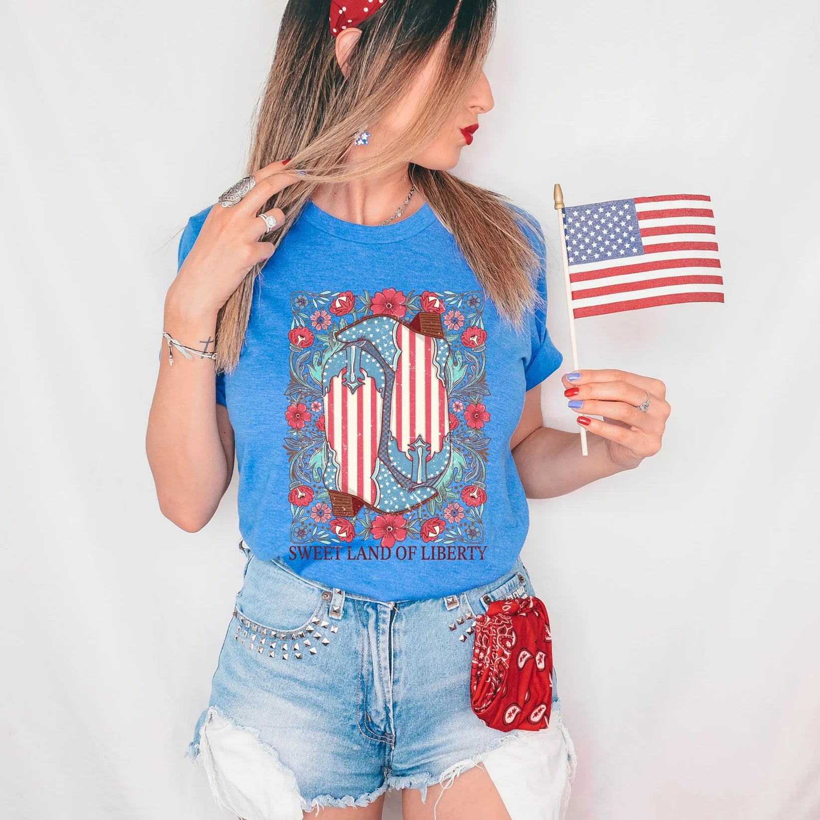 Sweet Land of Liberty Cowbow Boots