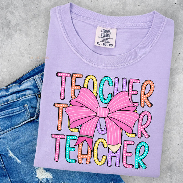 Teacher repeat with bow