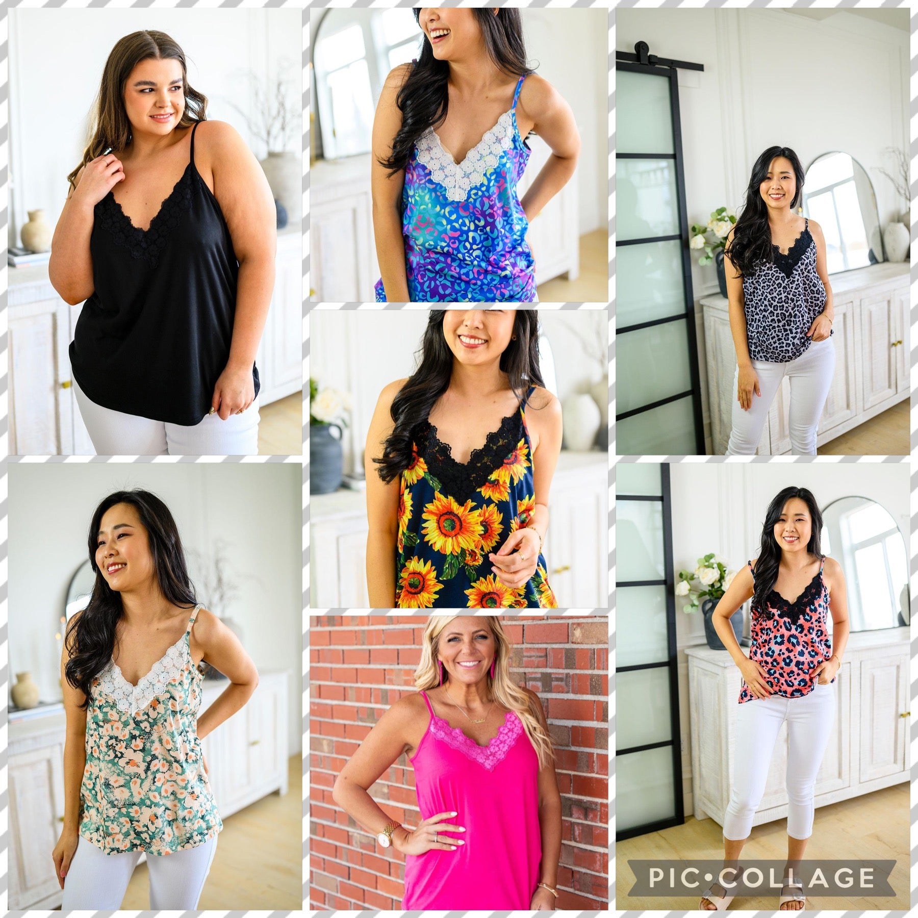 Shirley Lace Trim Tank