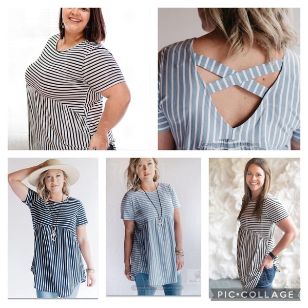 Cross Back Short Sleeve Top